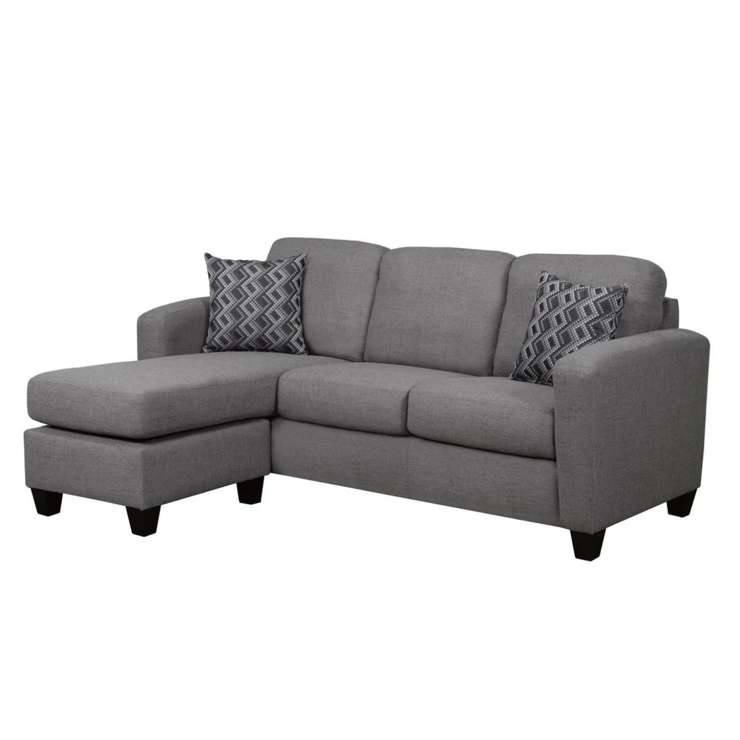 Sectionnel réversible avec chaise longue - gris charbon