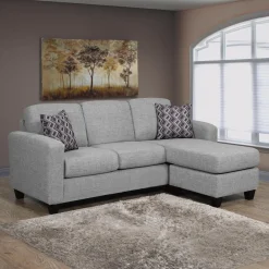 Sectionnel réversible avec chaise longue - gris