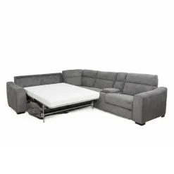 Sectionnel-lit inclinable électrique gris avec console - 6 mcx