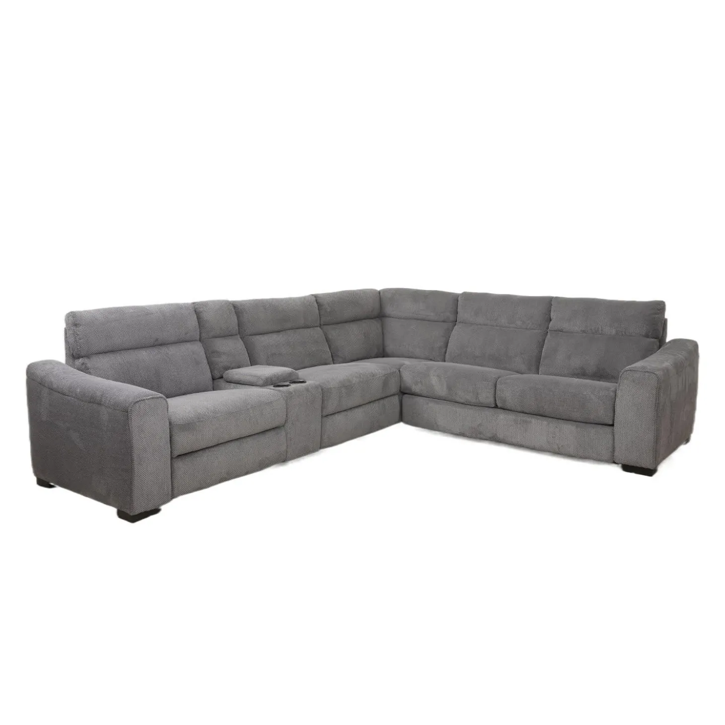 Sectionnel-lit inclinable électrique gris avec console - 6 mcx