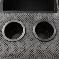 Sectionnel-lit inclinable électrique gris avec console - 6 mcx
