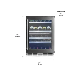 SILHOUETTE Cellier à vin encastré 24″ Inox 24