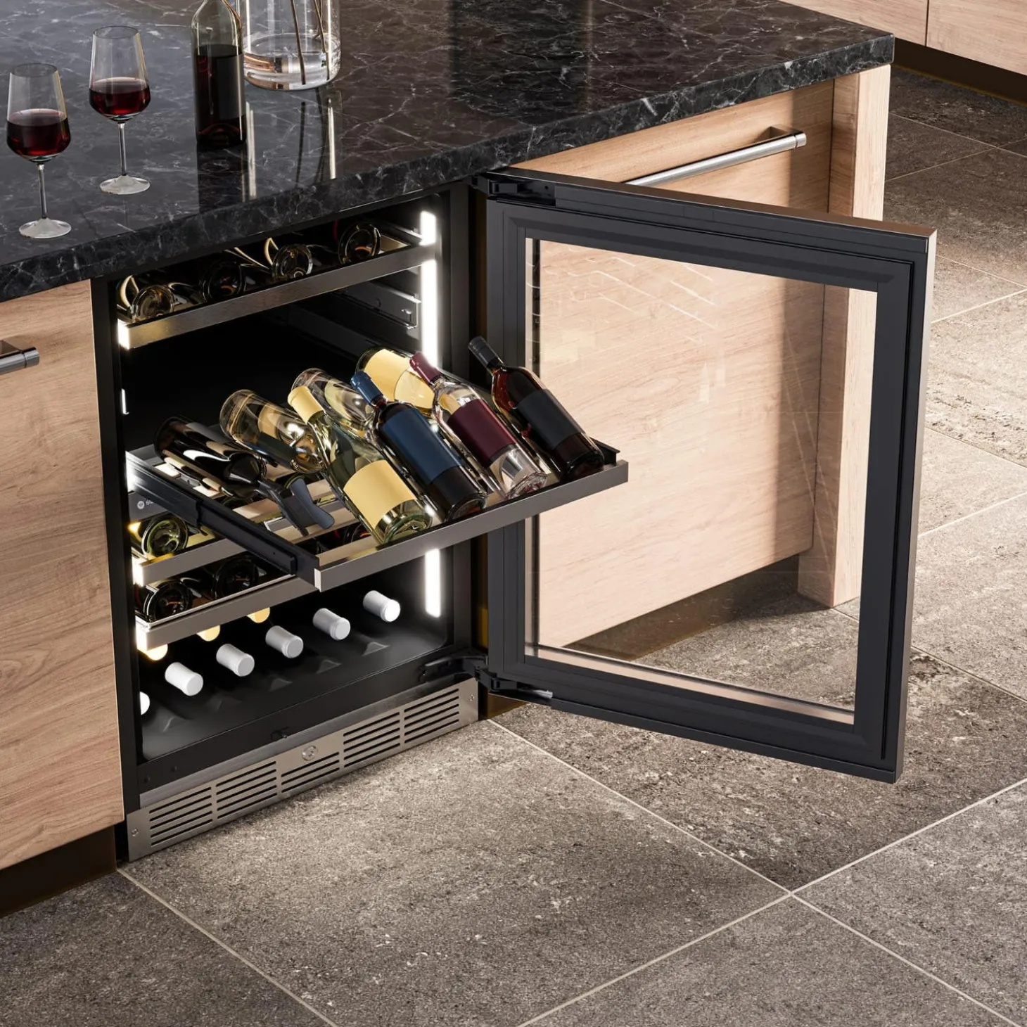 SILHOUETTE Cellier à vin encastré 24″ Inox 24" - SPRWC052D3SS