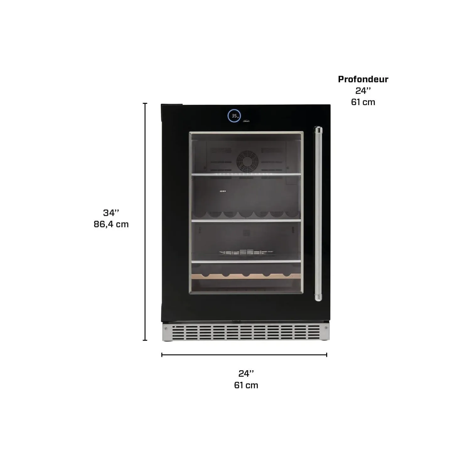 SILHOUETTE Centre de boissons encastré 24″ Noir 24" - SRVBC050L-SS