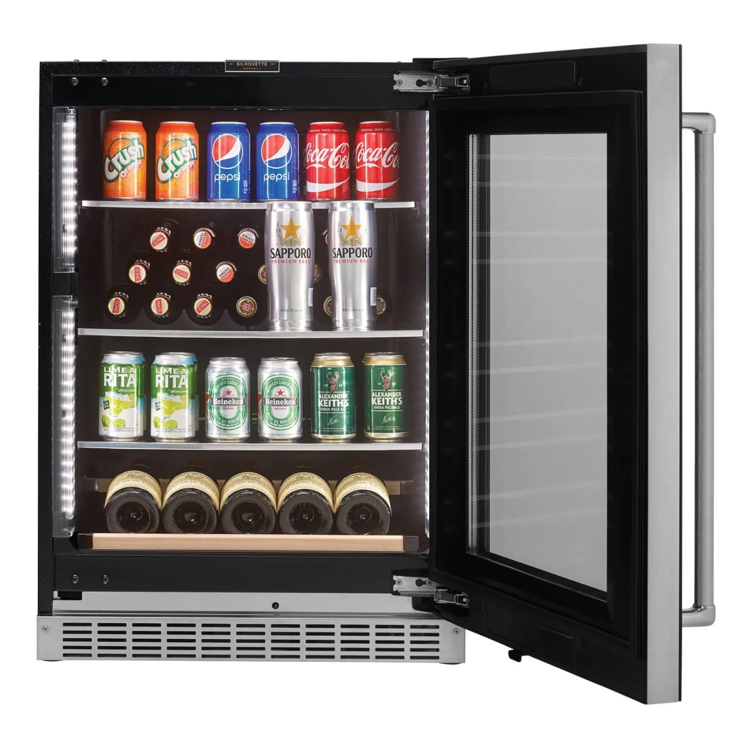 SILHOUETTE Centre de boissons encastré 24″ Noir 24" - SRVBC050R-SS