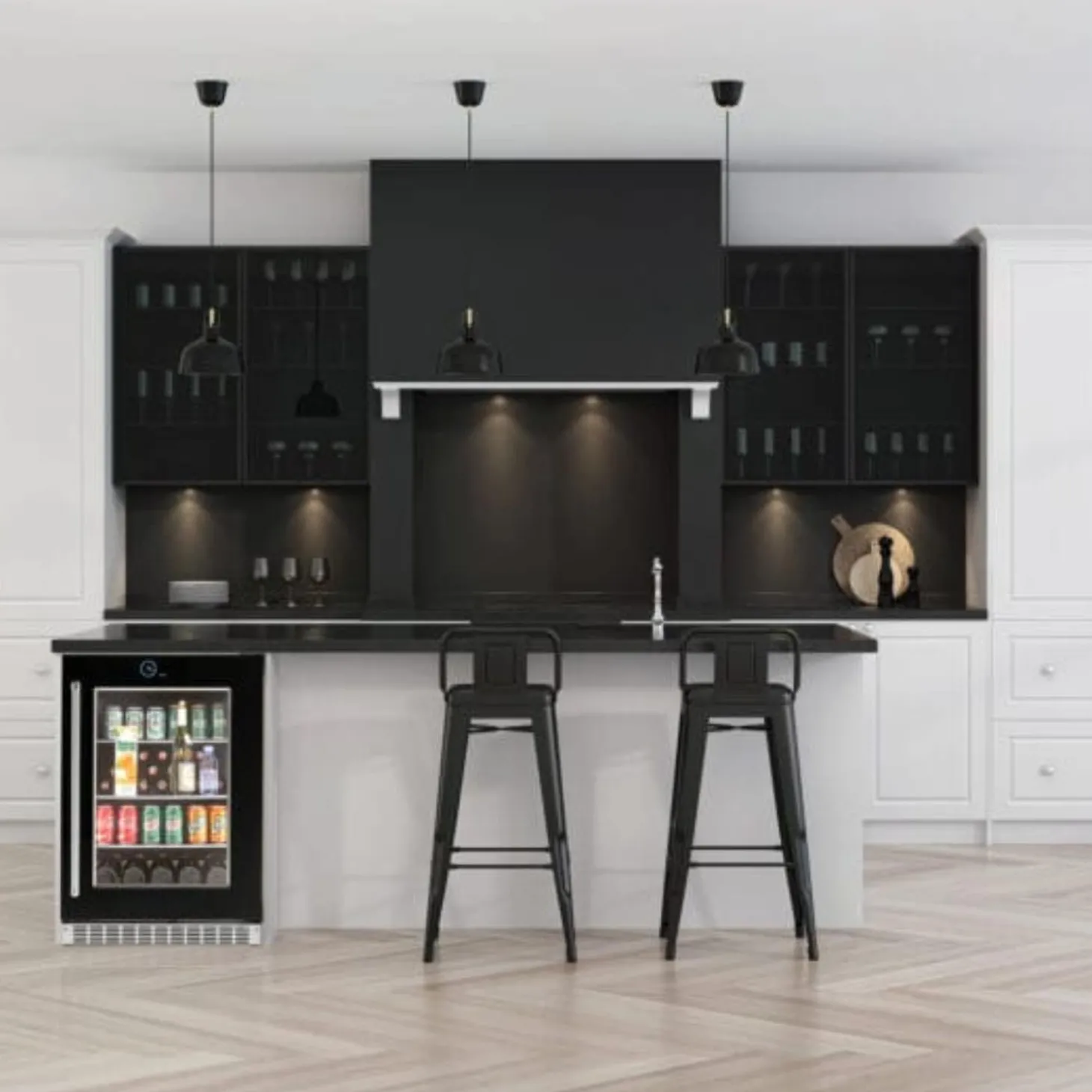 SILHOUETTE Centre de boissons encastré 24″ Noir 24" - SRVBC050R-SS