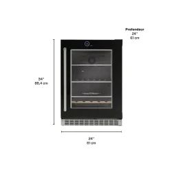 SILHOUETTE Centre de boissons encastré 24″ Noir 24