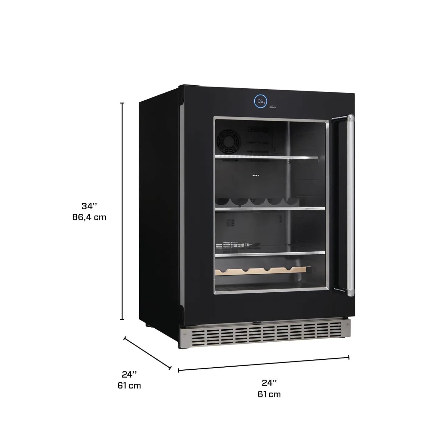 SILHOUETTE Centre de boissons 24 po Noir 24" - SRVBC050L