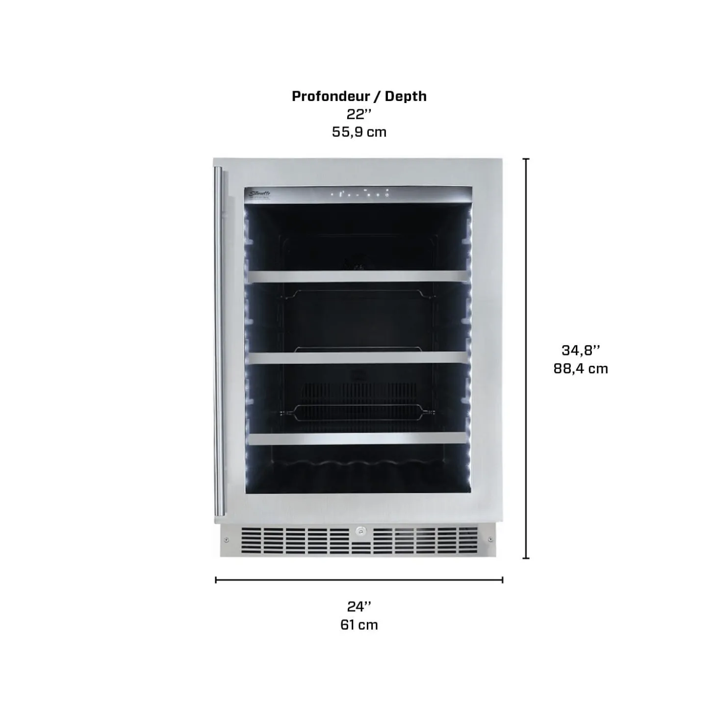 SILHOUETTE Refroidisseur à vin Inox 24" - SPRBC056D1SS