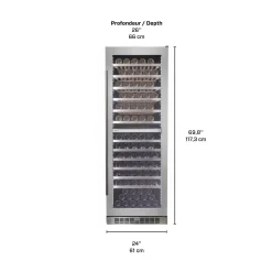 SILHOUETTE Refroidisseur à vin Inox 24" - SPRWC140D1SS