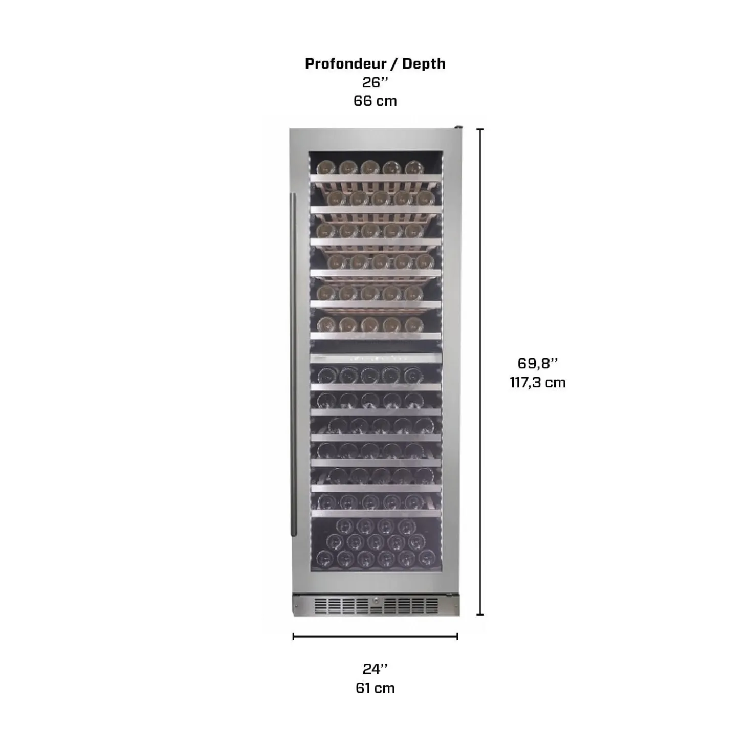 SILHOUETTE Refroidisseur à vin Inox 24" - SPRWC140D1SS