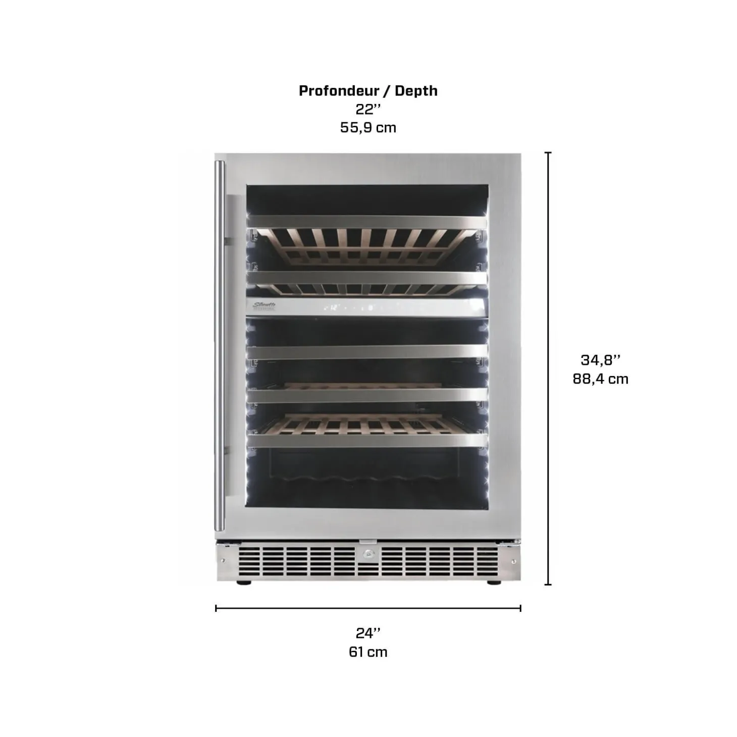 SILHOUETTE Refroidisseur à vin Inox 24" - SPRWC053D1SS