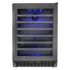 SILHOUETTE Refroidisseur à vin Inox noir 24" - SSWC056D1B-S