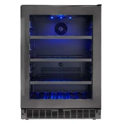 SILHOUETTE Refroidisseur à vin Inox noir 24" - SSBC056D3B-S