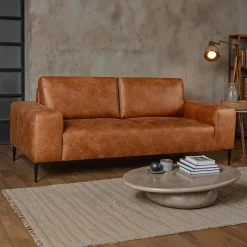 Sofa avec assises profondes et accoudoirs carrés