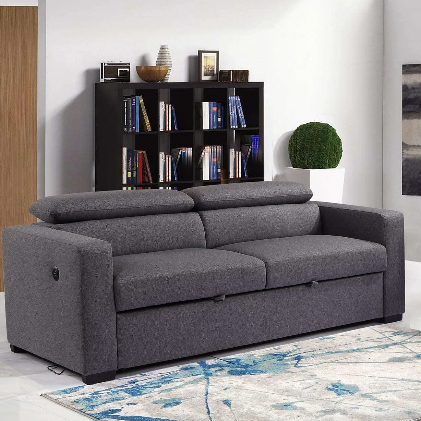 Sofa convertible avec prise USB et appuis-tête ajustables