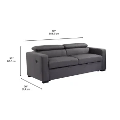 Sofa convertible avec prise USB et appuis-tête ajustables