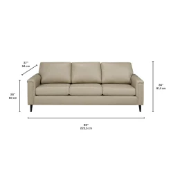 Sofa en cuir véritable - beige