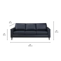 Sofa en cuir véritable - bleu