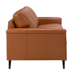 Sofa en cuir véritable - cognac