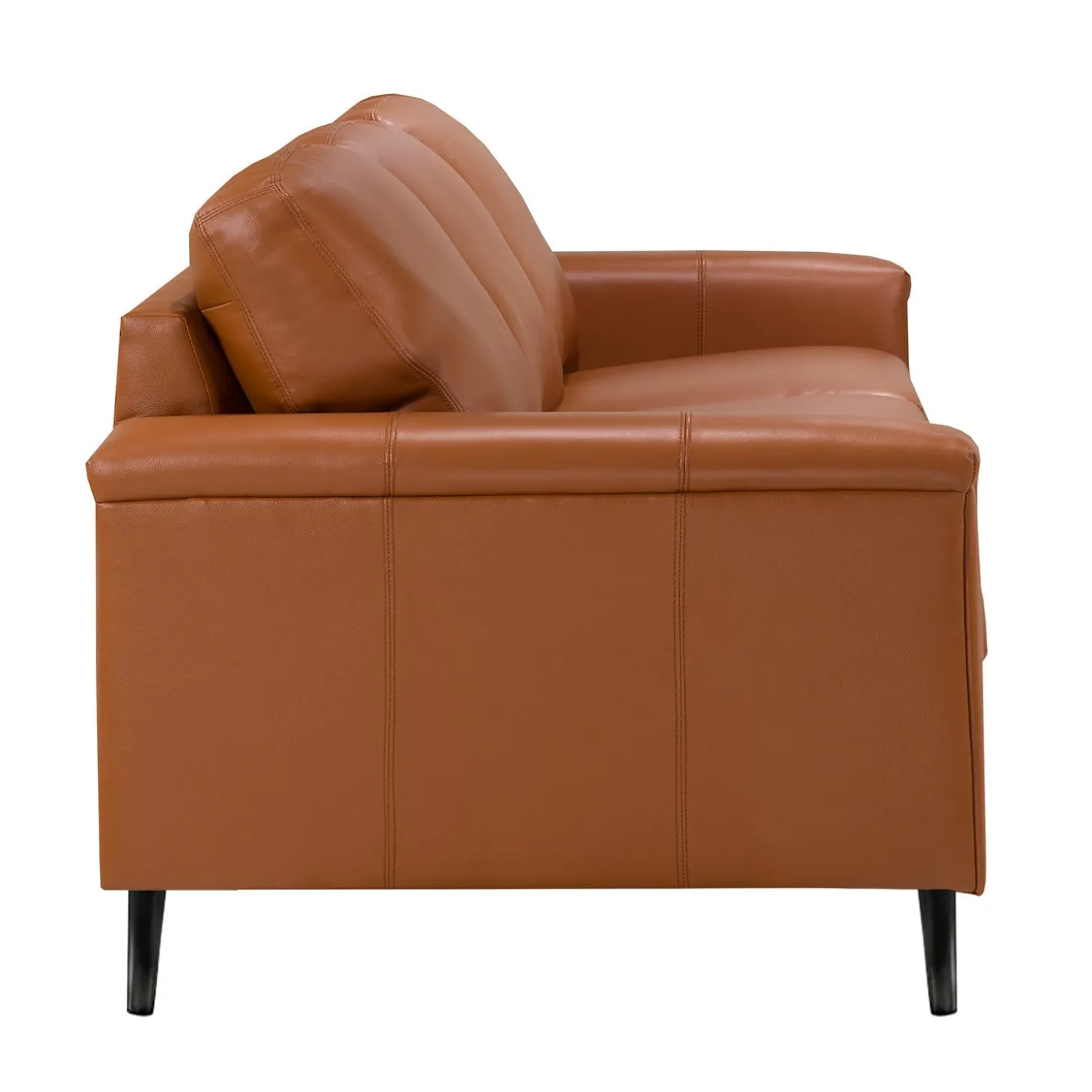Sofa en cuir véritable - cognac