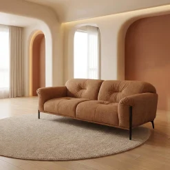 Sofa en tissu - brun caramel
