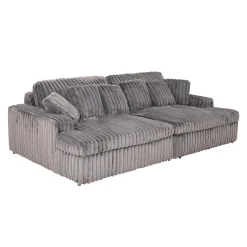 Sofa en velours côtelé avec 2 chaises longues