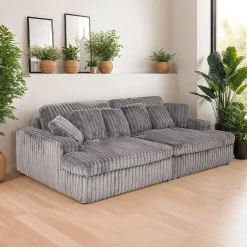Sofa en velours côtelé avec 2 chaises longues