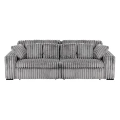 Sofa en velours côtelé avec 2 sièges coulissants électriques