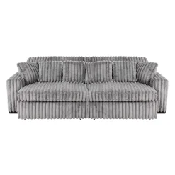 Sofa en velours côtelé avec 2 sièges coulissants électriques