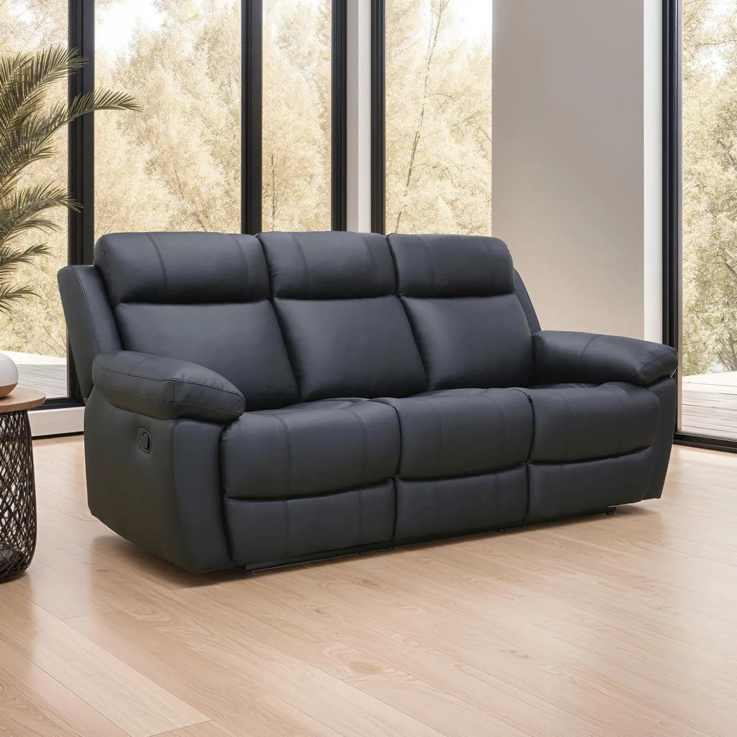 Sofa inclinable en cuir véritable