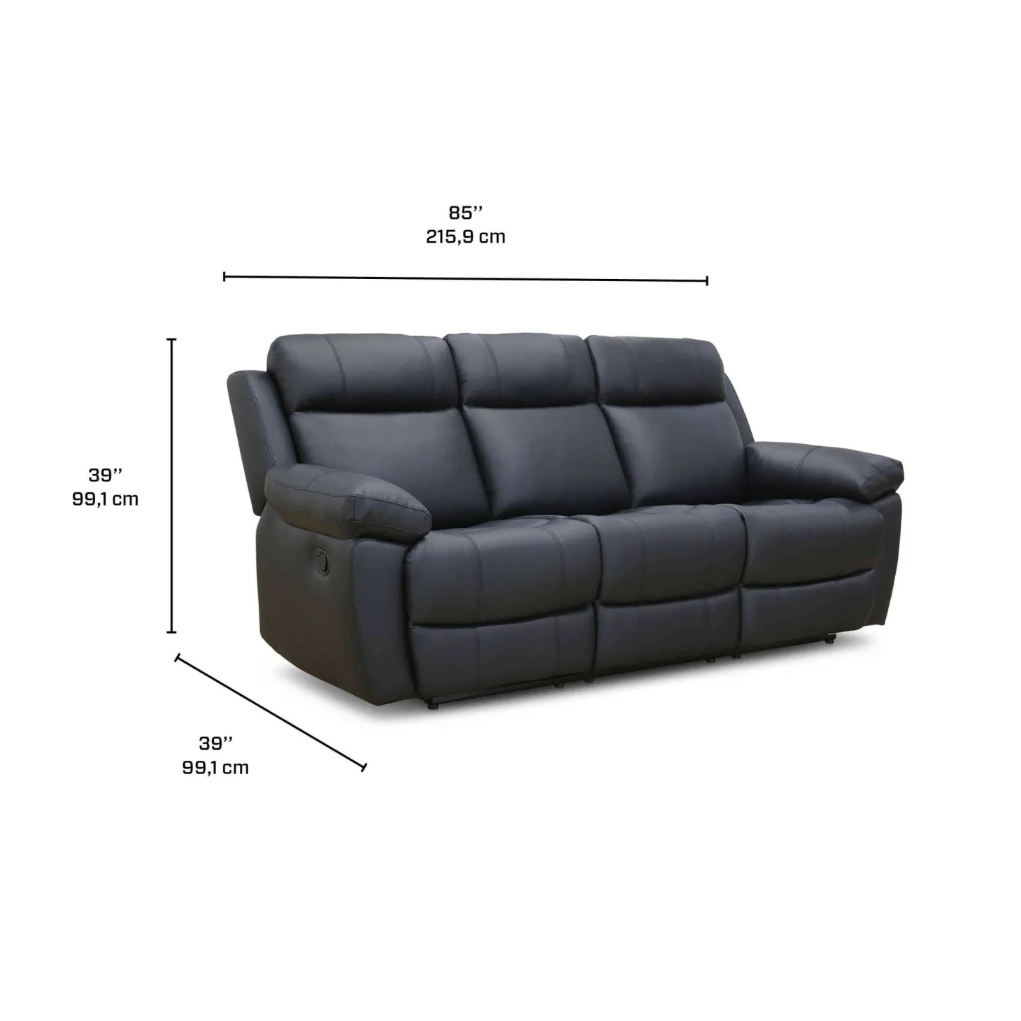 Sofa inclinable en cuir véritable