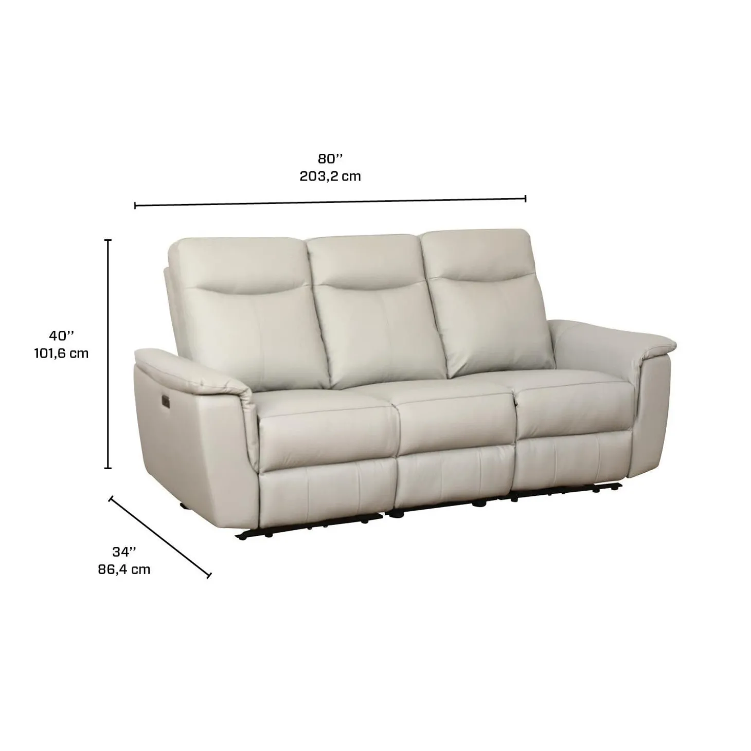 Sofa inclinable électrique en cuir véritable