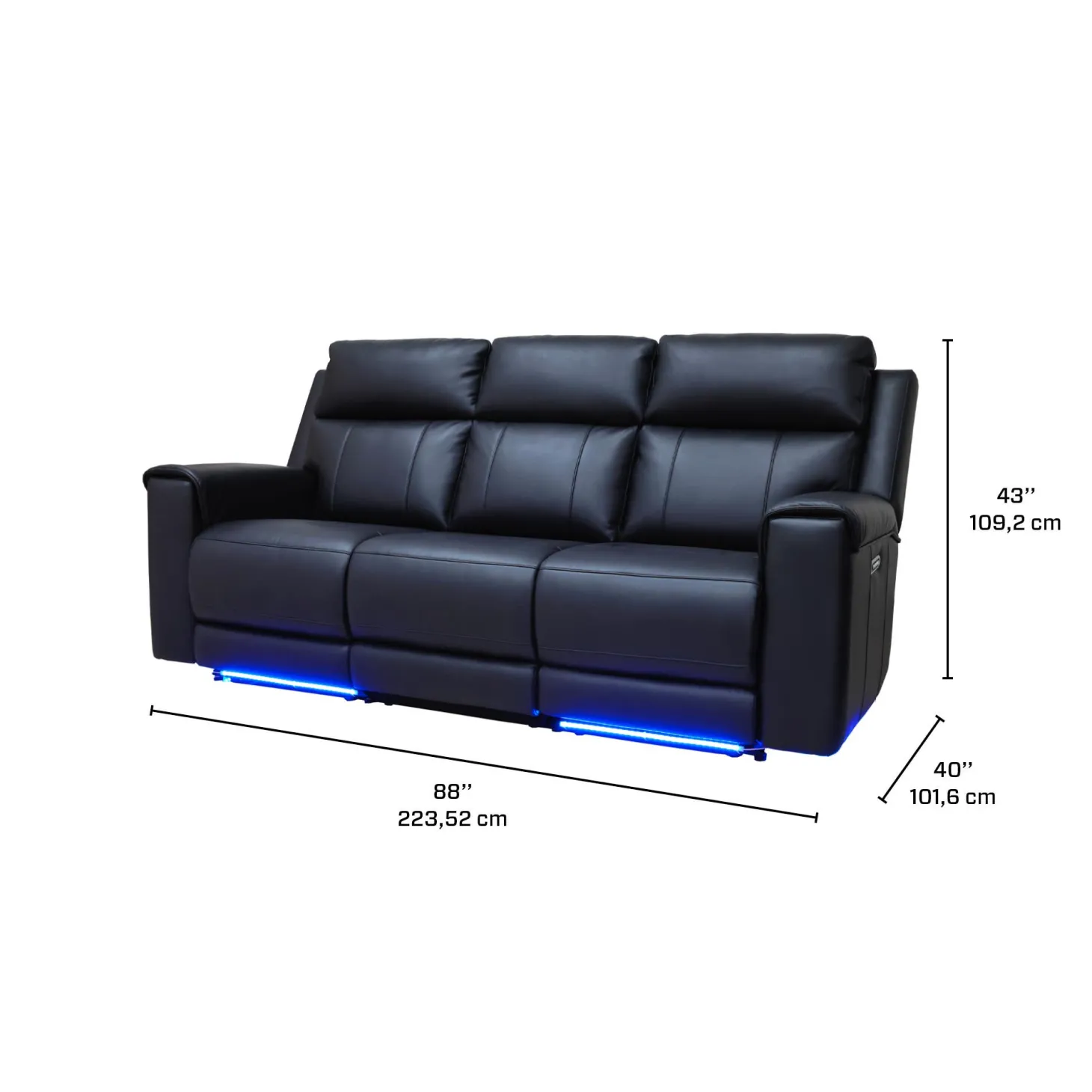 Sofa inclinable électrique avec massage, chaleur et dossier rabattable avec système de son intégré