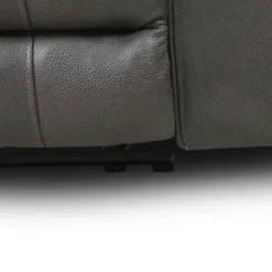 Sofa inclinable électrique en cuir avec appuis-tête ajustables - gris