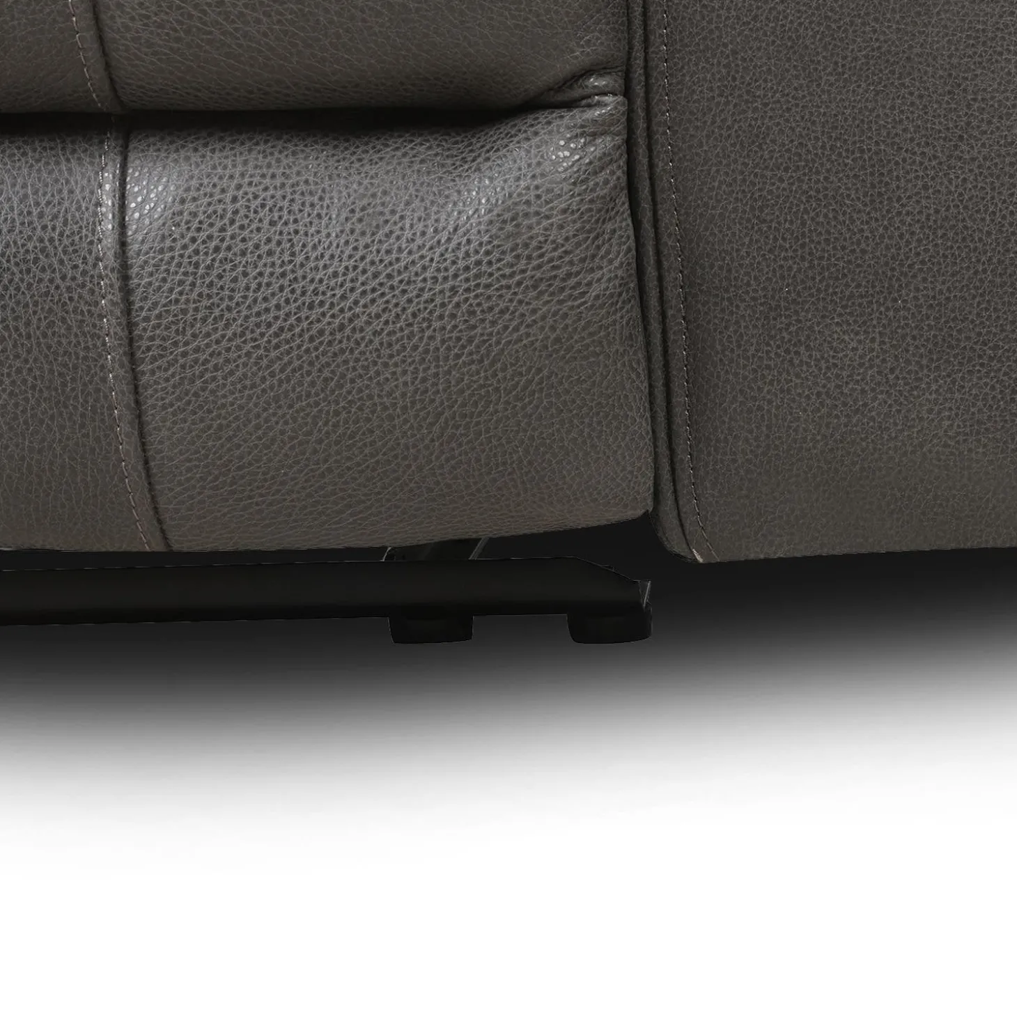 Sofa inclinable électrique en cuir avec appuis-tête ajustables - gris