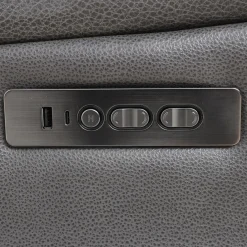 Sofa inclinable électrique en cuir avec appuis-tête ajustables - gris
