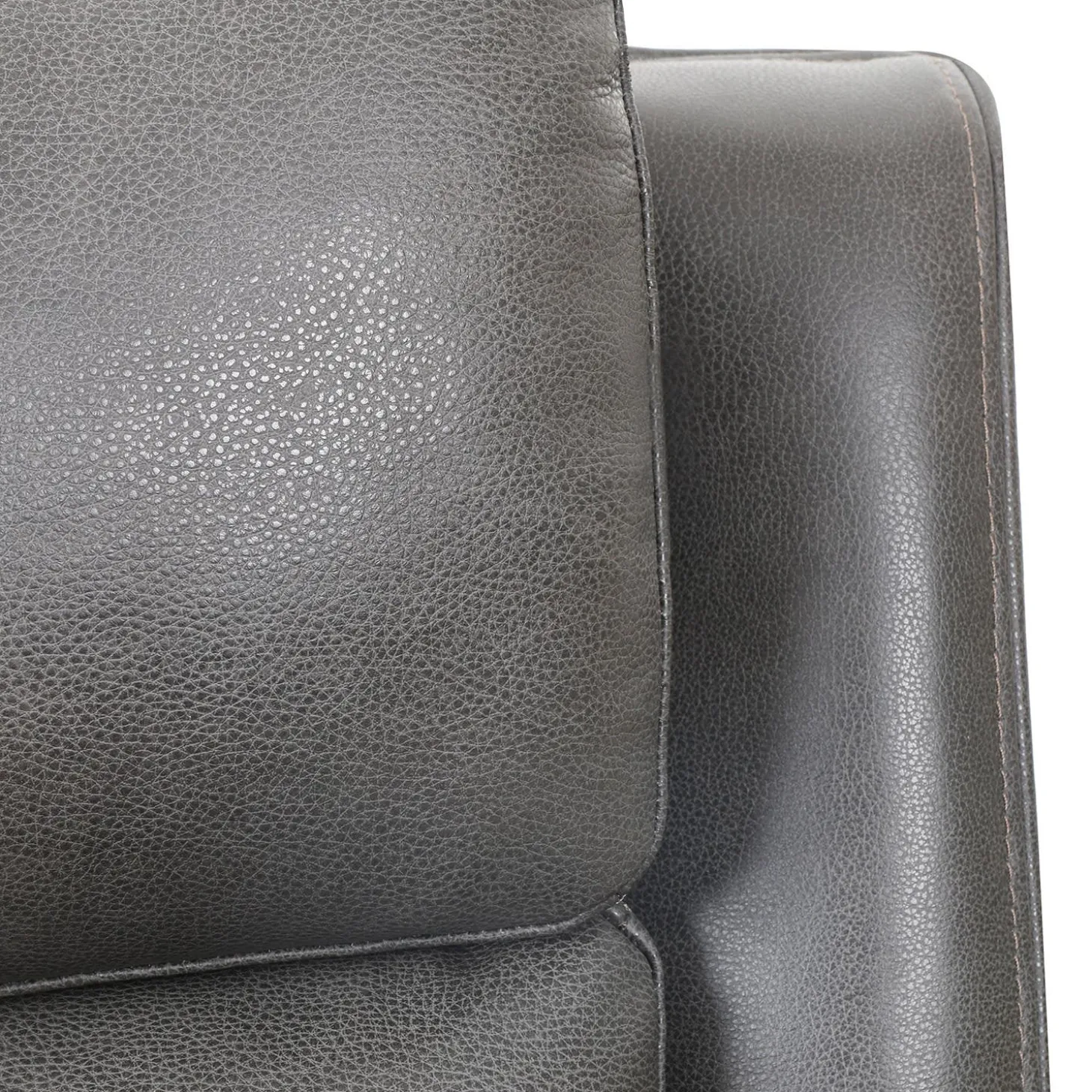 Sofa inclinable électrique en cuir avec appuis-tête ajustables - gris