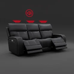 Sofa inclinable électrique avec appuis-tête ajustables, siège rabattable et système de son immersif