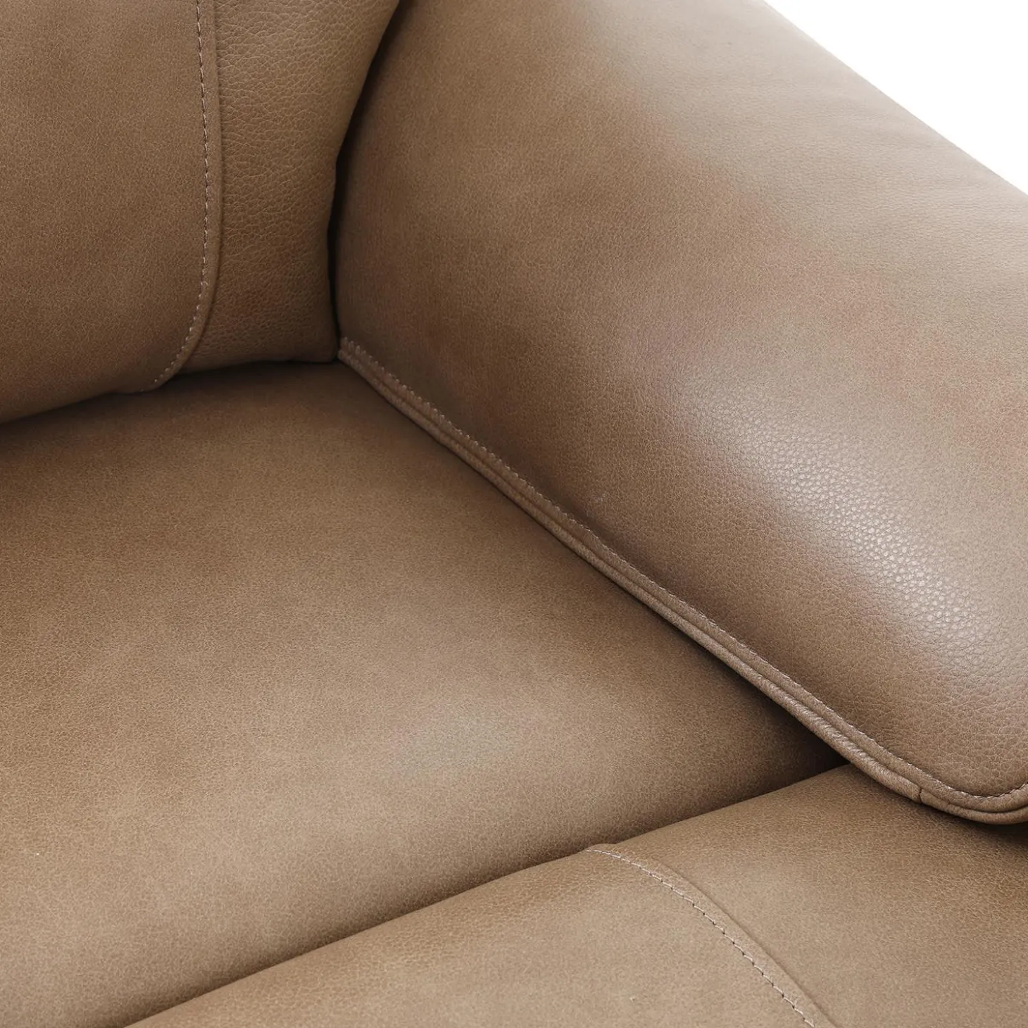 Sofa inclinable électrique en cuir avec appuis-tête ajustables - taupe