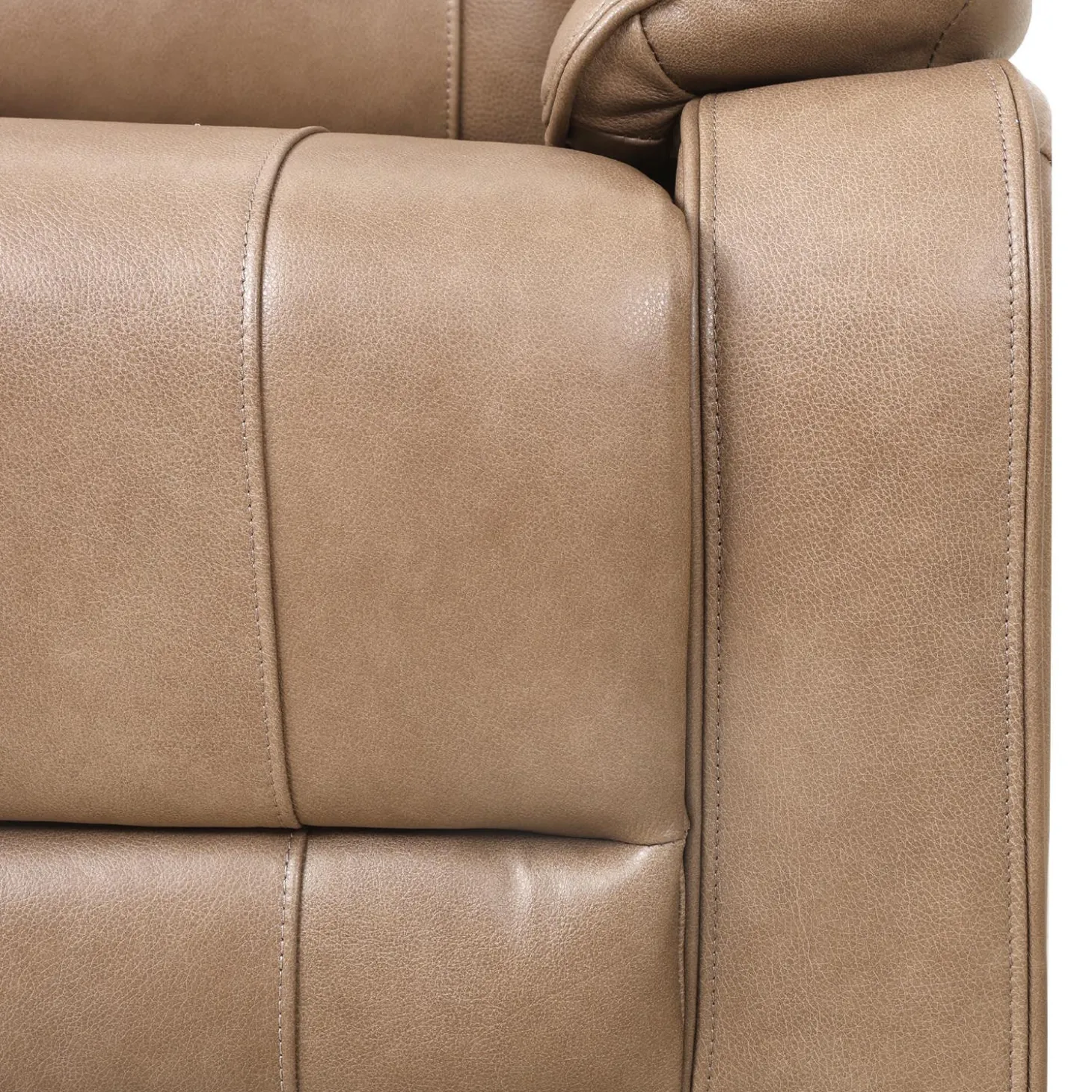 Sofa inclinable électrique en cuir avec appuis-tête ajustables - taupe