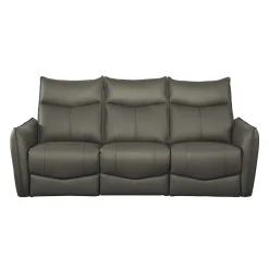 Sofa inclinable électrique en cuir véritable à 3 moteurs - appuis-tête, repose-pieds et soutien lombaire