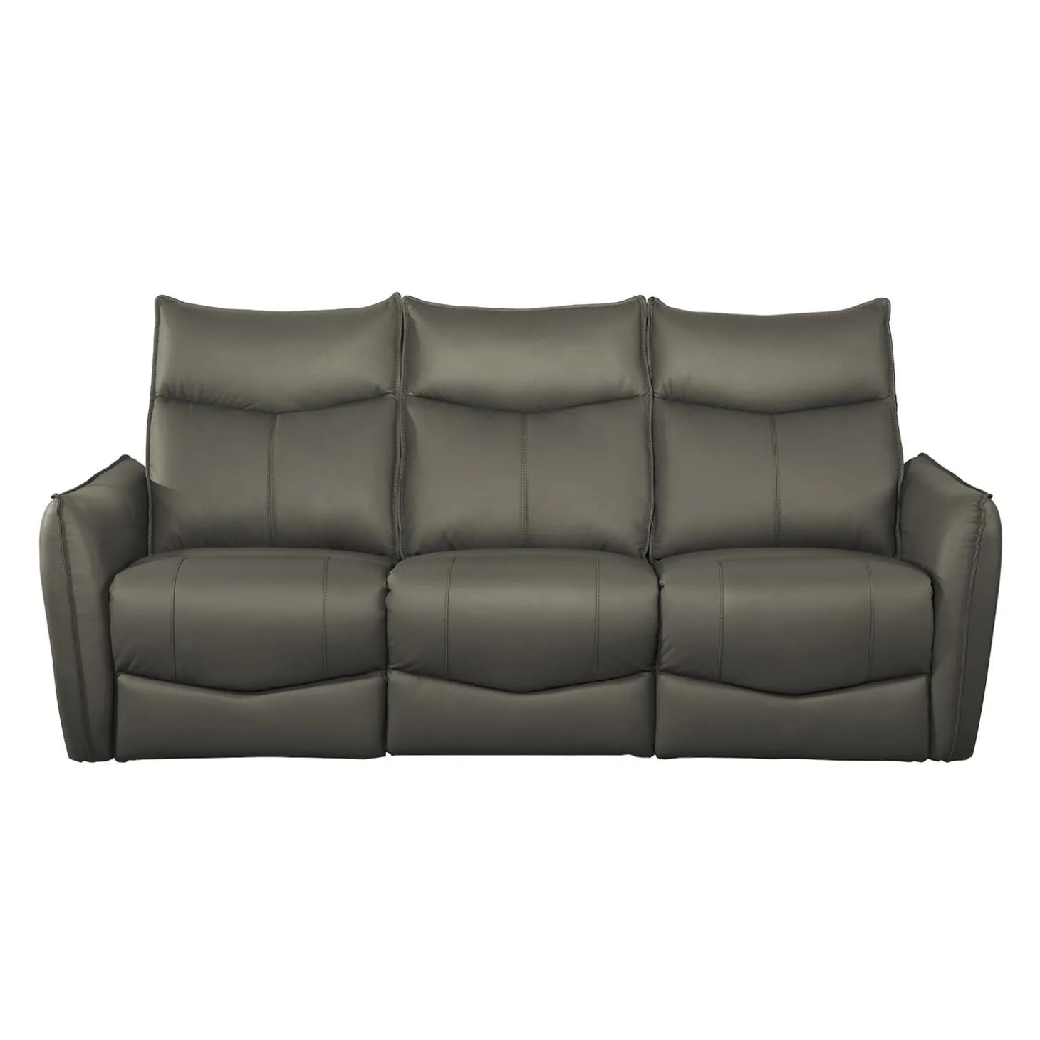Sofa inclinable électrique en cuir véritable à 3 moteurs - appuis-tête, repose-pieds et soutien lombaire