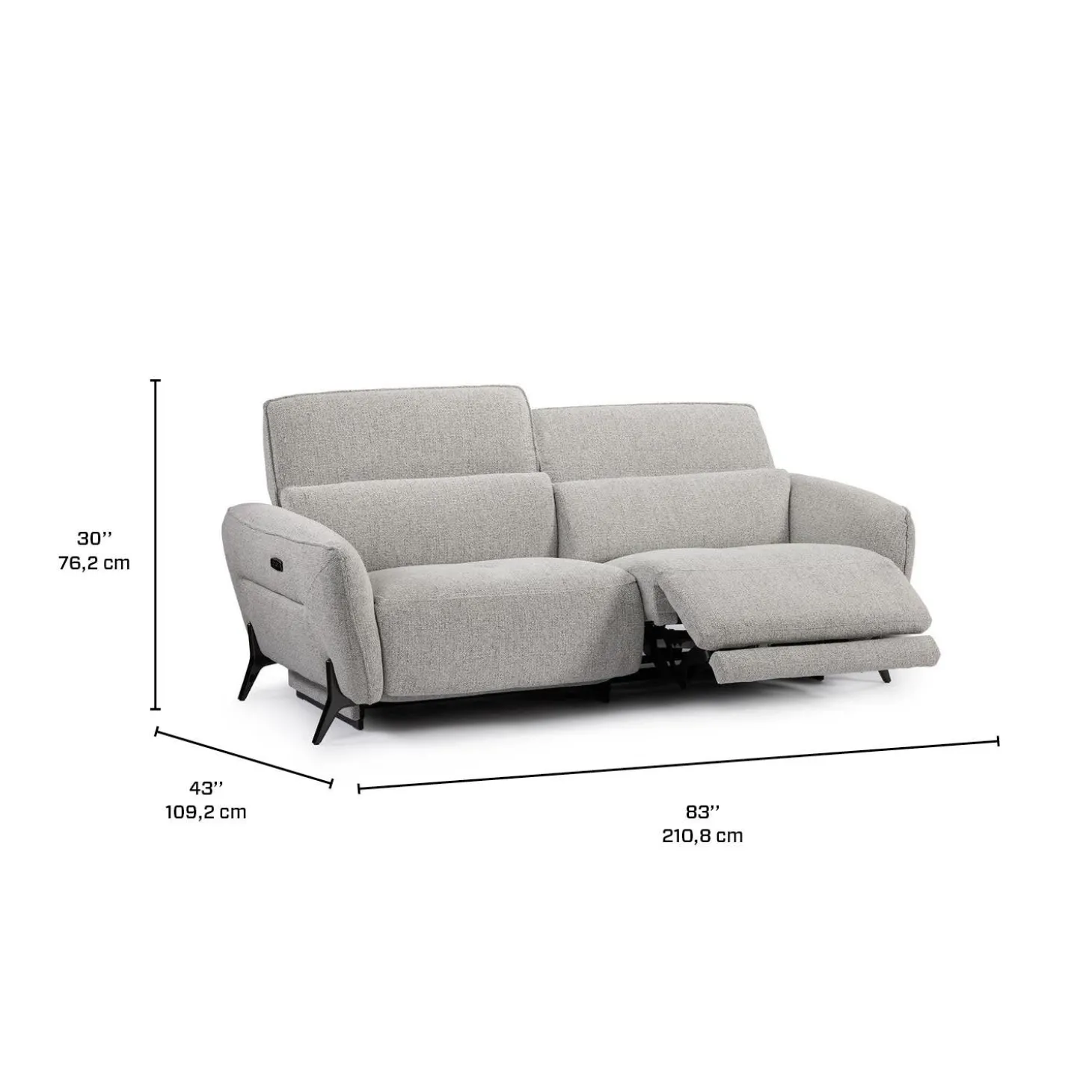 Sofa électrique inclinable avec appuis-tête ajustables - tissu