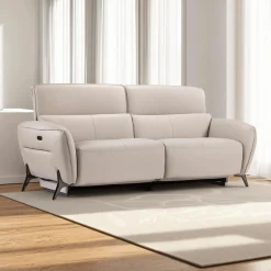 Sofa électrique inclinable avec appuis-tête ajustables - cuir véritable