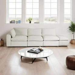Sofa modulaire avec ottoman beige - 5 mcx