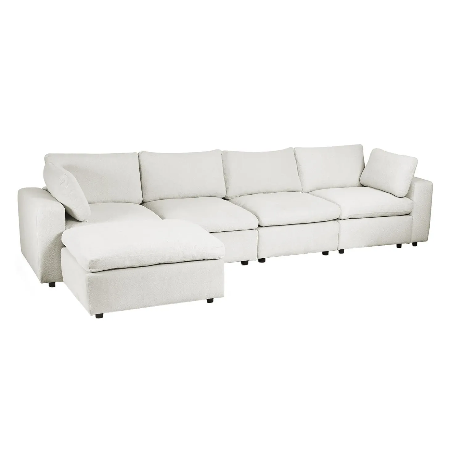Sofa modulaire avec ottoman beige - 7 mcx