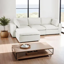 Sofa modulaire avec ottoman beige - 6 mcx