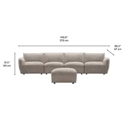 Sofa modulaire avec ottoman - 5 mcx