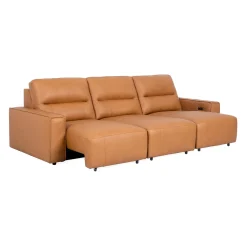 Sofa modulaire avec sièges coulissants électriques en cuir véritable - 3 mcx